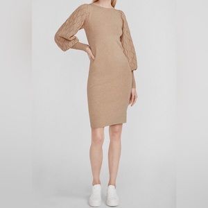 Express Balloon Sleeve Cable Knit Long Sleeve Sweater Dress - NWT Size S